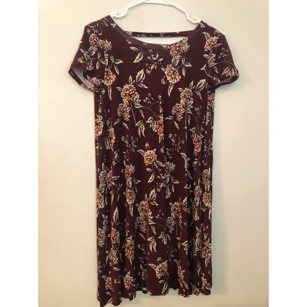 Maroon Floral Dress